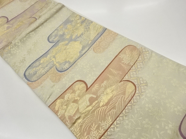 JAPANESE FUKURO OBI / WOVEN EGASUMI PATTERN